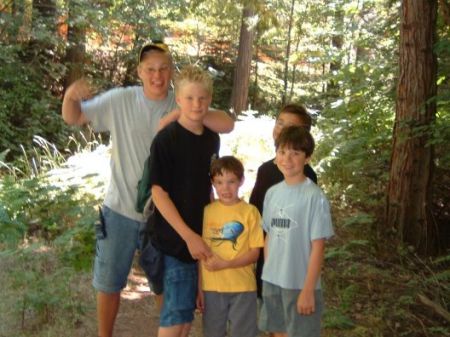 Sean, Chris, Nathan, Adam and Nicholas on the trail.