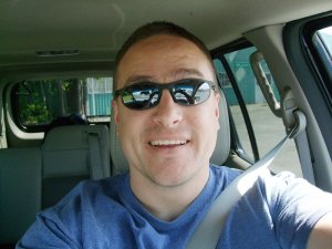 Mark driving after arriving in Anchorage.