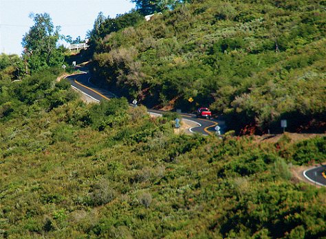 A portion of Old Priest Grade.