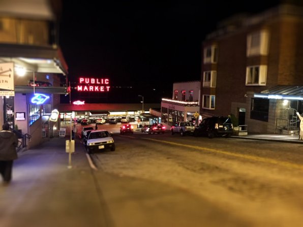 Pike Place Market on a quiet night.