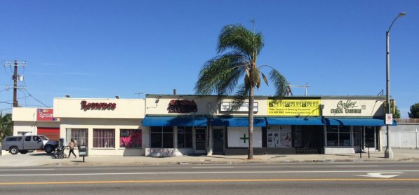 Just down the street from the hotel, where one could cash their paycheck, pick up some vapes and medical marijuana, get a tattoo and some lingerie.