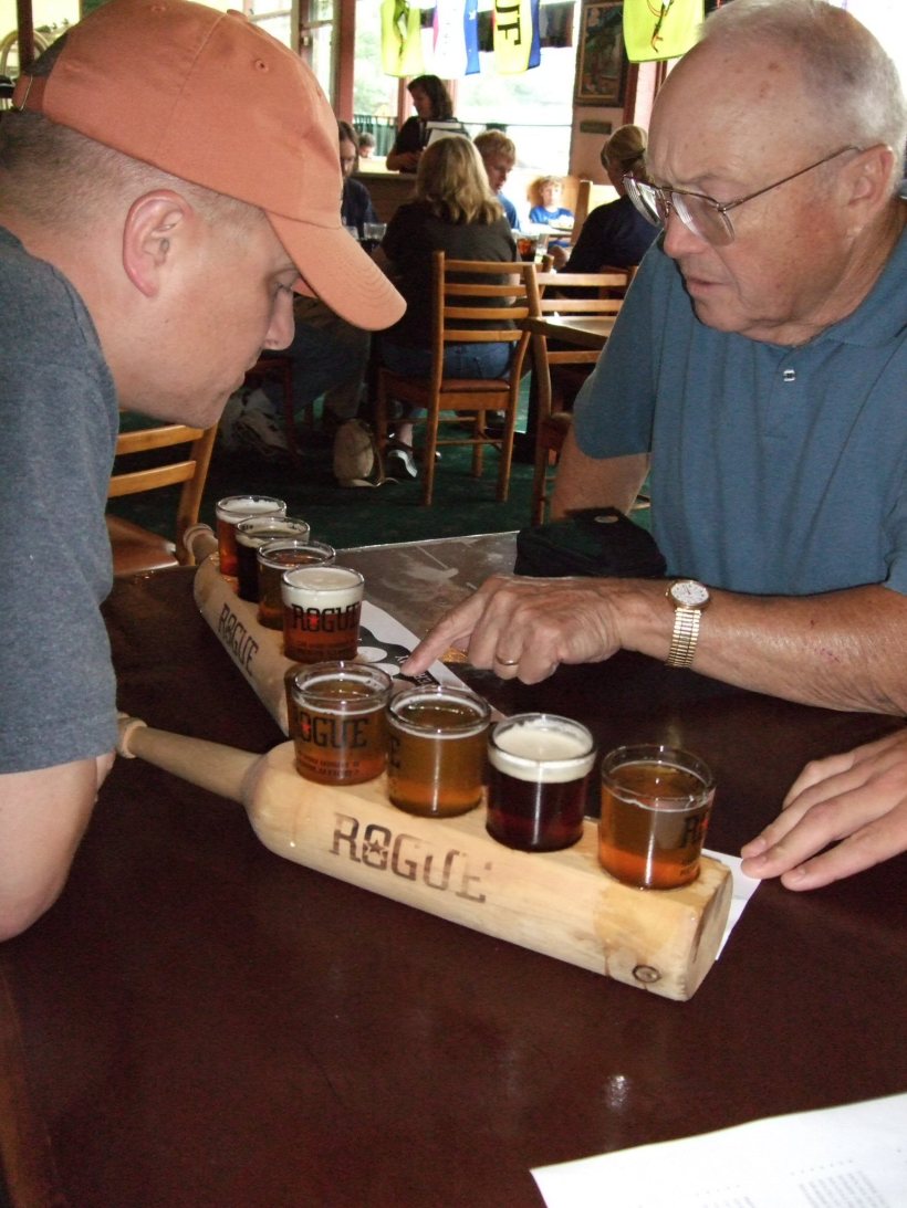 August 2009 visit 024 Dad Mark Issaquah Brewery